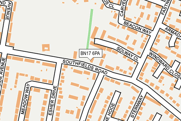 BN17 6PA map - OS OpenMap – Local (Ordnance Survey) BN17 6PA map - OS OpenMap – Local (Ordnance Survey)