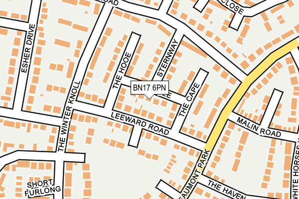 BN17 6PN map - OS OpenMap – Local (Ordnance Survey) BN17 6PN map - OS OpenMap – Local (Ordnance Survey)