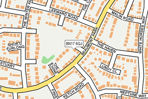 BN17 6QJ map - OS OpenMap – Local (Ordnance Survey) BN17 6QJ map - OS OpenMap – Local (Ordnance Survey)