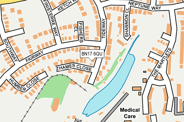 BN17 6QU map - OS OpenMap – Local (Ordnance Survey) BN17 6QU map - OS OpenMap – Local (Ordnance Survey)