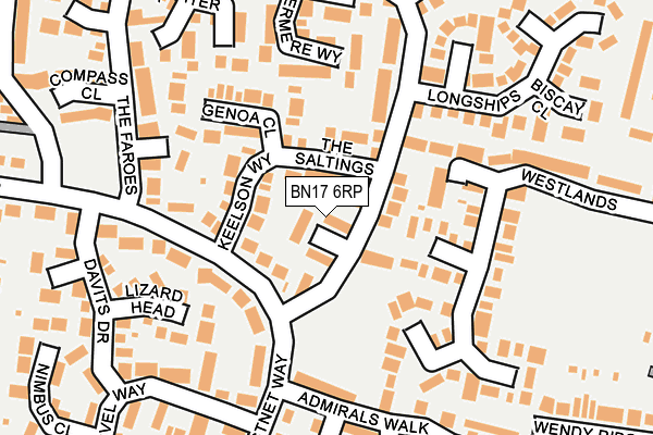 BN17 6RP map - OS OpenMap – Local (Ordnance Survey) BN17 6RP map - OS OpenMap – Local (Ordnance Survey)