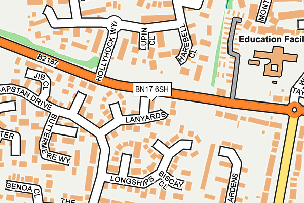 BN17 6SH map - OS OpenMap – Local (Ordnance Survey) BN17 6SH map - OS OpenMap – Local (Ordnance Survey)
