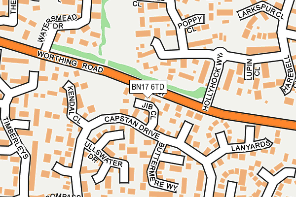 BN17 6TD map - OS OpenMap – Local (Ordnance Survey) BN17 6TD map - OS OpenMap – Local (Ordnance Survey)