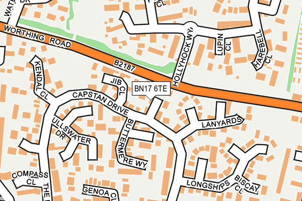 BN17 6TE map - OS OpenMap – Local (Ordnance Survey) BN17 6TE map - OS OpenMap – Local (Ordnance Survey)