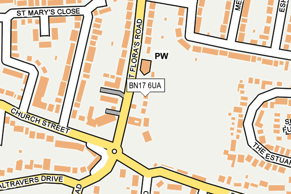 BN17 6UA map - OS OpenMap – Local (Ordnance Survey) BN17 6UA map - OS OpenMap – Local (Ordnance Survey)