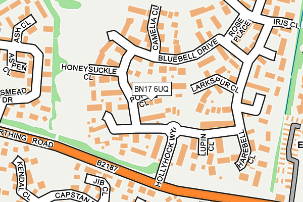 BN17 6UQ map - OS OpenMap – Local (Ordnance Survey) BN17 6UQ map - OS OpenMap – Local (Ordnance Survey)