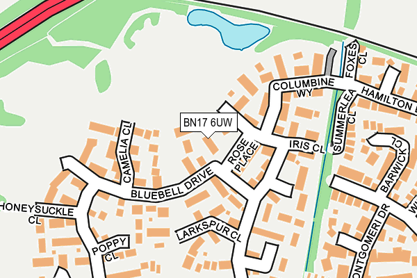BN17 6UW map - OS OpenMap – Local (Ordnance Survey) BN17 6UW map - OS OpenMap – Local (Ordnance Survey)
