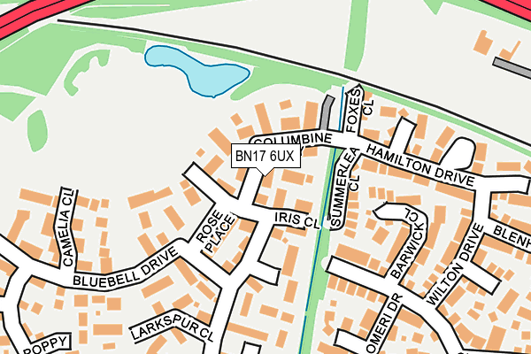 BN17 6UX map - OS OpenMap – Local (Ordnance Survey) BN17 6UX map - OS OpenMap – Local (Ordnance Survey)
