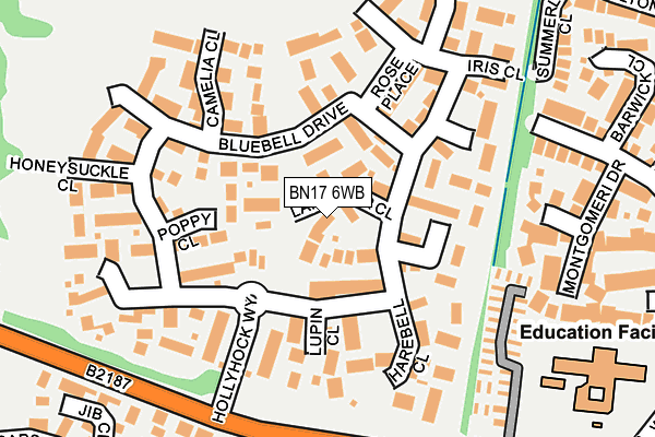 BN17 6WB map - OS OpenMap – Local (Ordnance Survey) BN17 6WB map - OS OpenMap – Local (Ordnance Survey)
