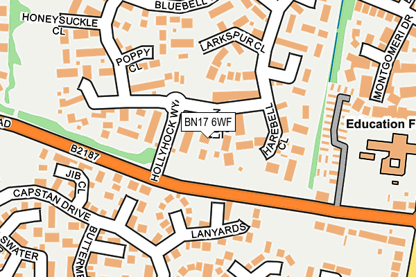 BN17 6WF map - OS OpenMap – Local (Ordnance Survey) BN17 6WF map - OS OpenMap – Local (Ordnance Survey)