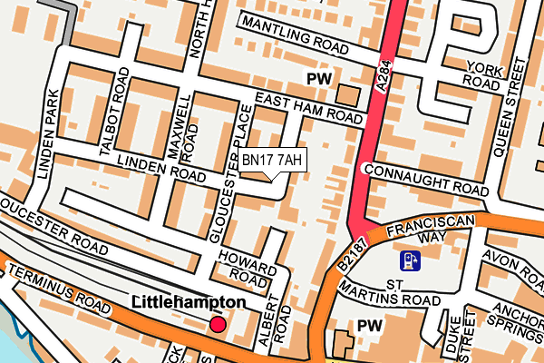 BN17 7AH map - OS OpenMap – Local (Ordnance Survey)