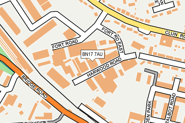 BN17 7AU map - OS OpenMap – Local (Ordnance Survey) BN17 7AU map - OS OpenMap – Local (Ordnance Survey)