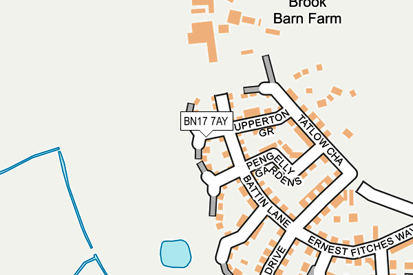 BN17 7AY map - OS OpenMap – Local (Ordnance Survey) BN17 7AY map - OS OpenMap – Local (Ordnance Survey)