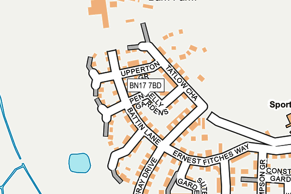 BN17 7BD map - OS OpenMap – Local (Ordnance Survey) BN17 7BD map - OS OpenMap – Local (Ordnance Survey)
