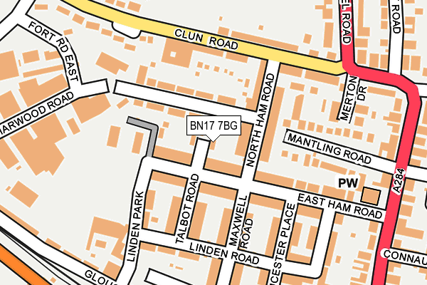 BN17 7BG map - OS OpenMap – Local (Ordnance Survey) BN17 7BG map - OS OpenMap – Local (Ordnance Survey)