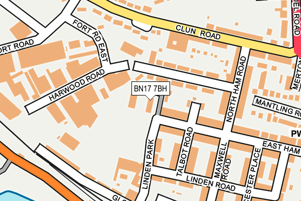 BN17 7BH map - OS OpenMap – Local (Ordnance Survey) BN17 7BH map - OS OpenMap – Local (Ordnance Survey)