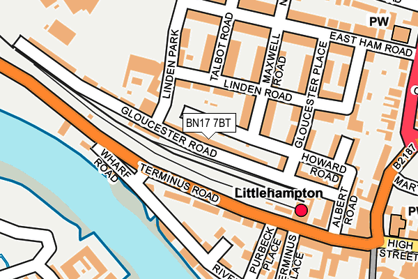 BN17 7BT map - OS OpenMap – Local (Ordnance Survey) BN17 7BT map - OS OpenMap – Local (Ordnance Survey)