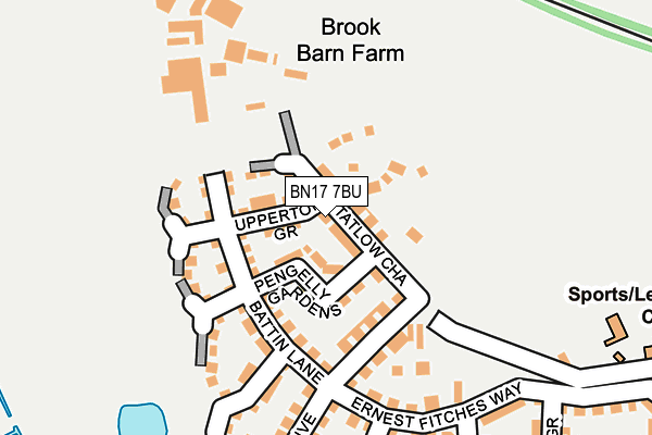 BN17 7BU map - OS OpenMap – Local (Ordnance Survey) BN17 7BU map - OS OpenMap – Local (Ordnance Survey)