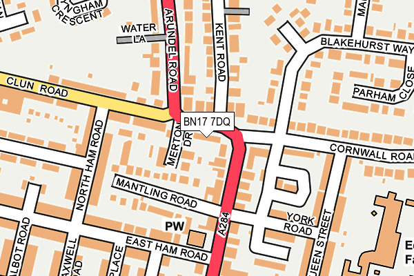 BN17 7DQ map - OS OpenMap – Local (Ordnance Survey) BN17 7DQ map - OS OpenMap – Local (Ordnance Survey)