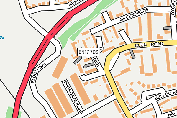 BN17 7DS map - OS OpenMap – Local (Ordnance Survey) BN17 7DS map - OS OpenMap – Local (Ordnance Survey)