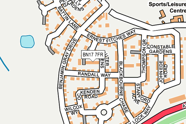 BN17 7FR map - OS OpenMap – Local (Ordnance Survey) BN17 7FR map - OS OpenMap – Local (Ordnance Survey)