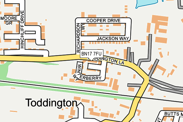 BN17 7FU map - OS OpenMap – Local (Ordnance Survey) BN17 7FU map - OS OpenMap – Local (Ordnance Survey)