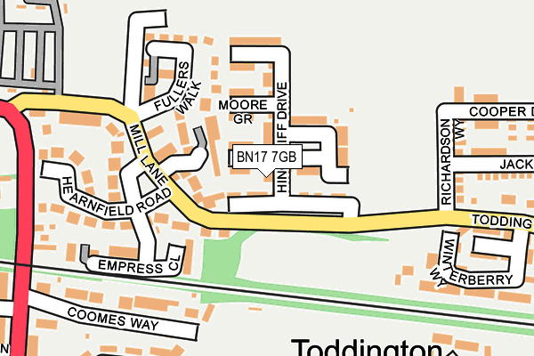 BN17 7GB map - OS OpenMap – Local (Ordnance Survey) BN17 7GB map - OS OpenMap – Local (Ordnance Survey)