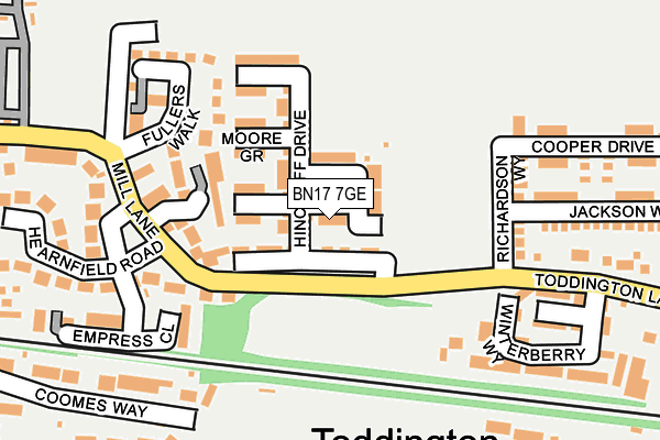 BN17 7GE map - OS OpenMap – Local (Ordnance Survey) BN17 7GE map - OS OpenMap – Local (Ordnance Survey)