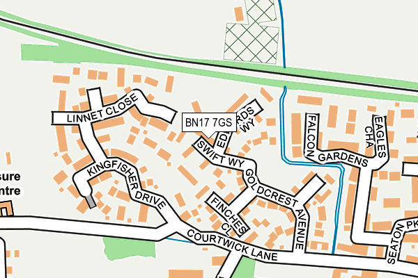 BN17 7GS map - OS OpenMap – Local (Ordnance Survey) BN17 7GS map - OS OpenMap – Local (Ordnance Survey)