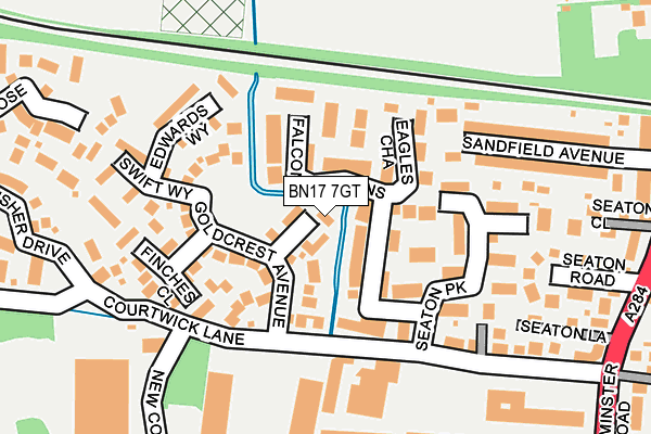 BN17 7GT map - OS OpenMap – Local (Ordnance Survey) BN17 7GT map - OS OpenMap – Local (Ordnance Survey)