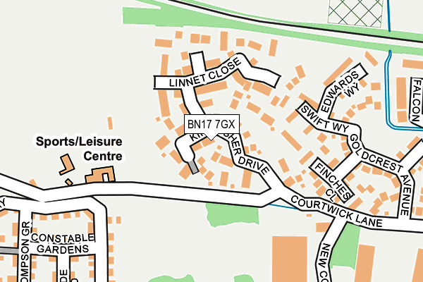 BN17 7GX map - OS OpenMap – Local (Ordnance Survey) BN17 7GX map - OS OpenMap – Local (Ordnance Survey)