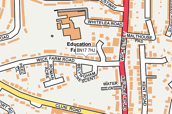 BN17 7HJ map - OS OpenMap – Local (Ordnance Survey)