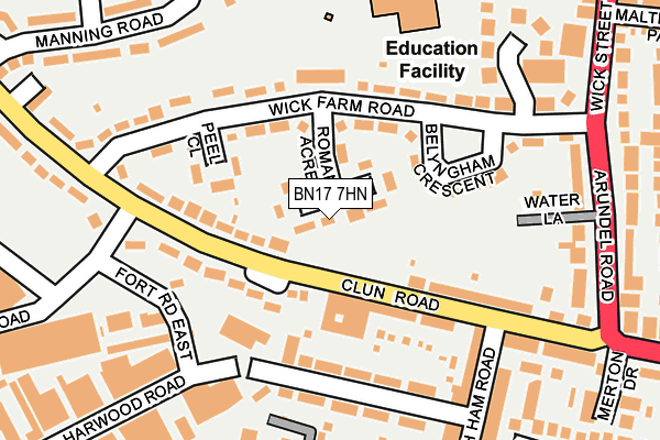 BN17 7HN map - OS OpenMap – Local (Ordnance Survey) BN17 7HN map - OS OpenMap – Local (Ordnance Survey)