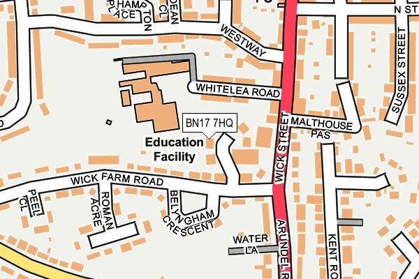 BN17 7HQ map - OS OpenMap – Local (Ordnance Survey)