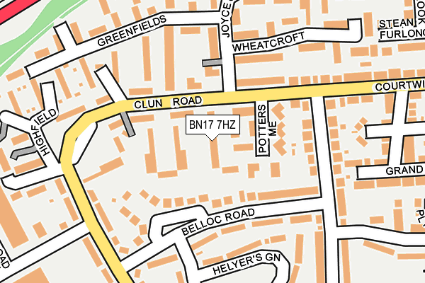 BN17 7HZ map - OS OpenMap – Local (Ordnance Survey) BN17 7HZ map - OS OpenMap – Local (Ordnance Survey)