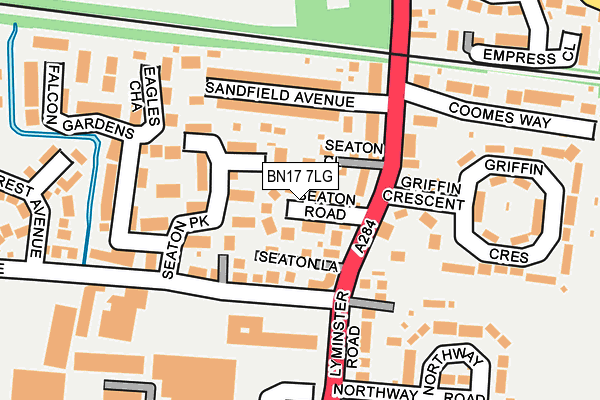 BN17 7LG map - OS OpenMap – Local (Ordnance Survey) BN17 7LG map - OS OpenMap – Local (Ordnance Survey)