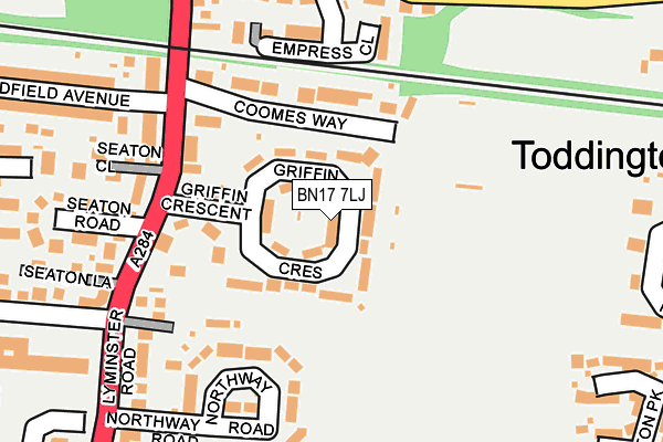 BN17 7LJ map - OS OpenMap – Local (Ordnance Survey) BN17 7LJ map - OS OpenMap – Local (Ordnance Survey)