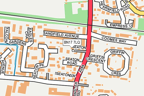 BN17 7LQ map - OS OpenMap – Local (Ordnance Survey) BN17 7LQ map - OS OpenMap – Local (Ordnance Survey)