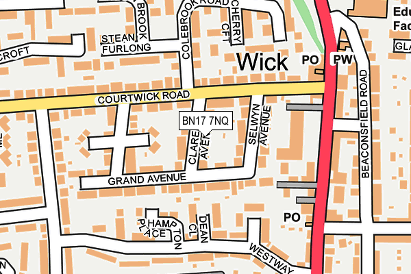 BN17 7NQ map - OS OpenMap – Local (Ordnance Survey) BN17 7NQ map - OS OpenMap – Local (Ordnance Survey)