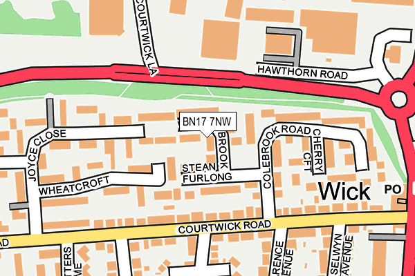 BN17 7NW map - OS OpenMap – Local (Ordnance Survey) BN17 7NW map - OS OpenMap – Local (Ordnance Survey)