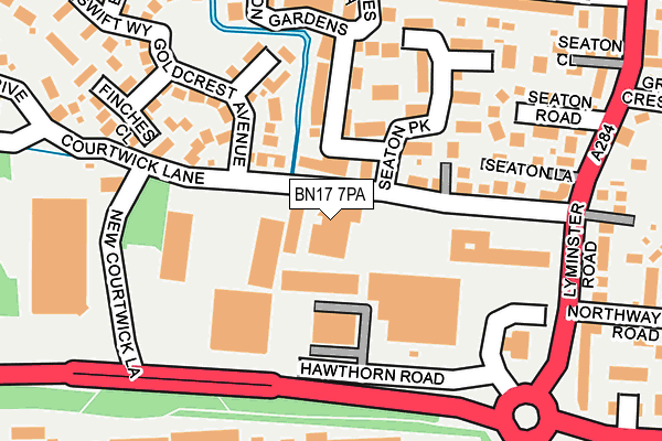 BN17 7PA map - OS OpenMap – Local (Ordnance Survey) BN17 7PA map - OS OpenMap – Local (Ordnance Survey)