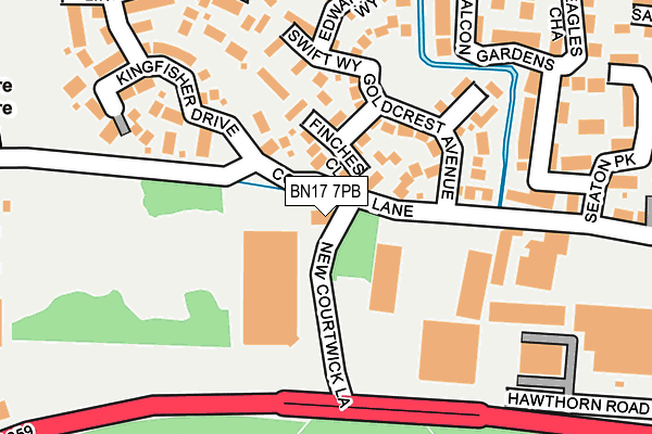 BN17 7PB map - OS OpenMap – Local (Ordnance Survey) BN17 7PB map - OS OpenMap – Local (Ordnance Survey)