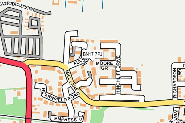 BN17 7PJ map - OS OpenMap – Local (Ordnance Survey) BN17 7PJ map - OS OpenMap – Local (Ordnance Survey)