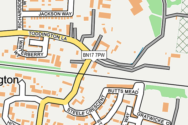 BN17 7PW map - OS OpenMap – Local (Ordnance Survey) BN17 7PW map - OS OpenMap – Local (Ordnance Survey)
