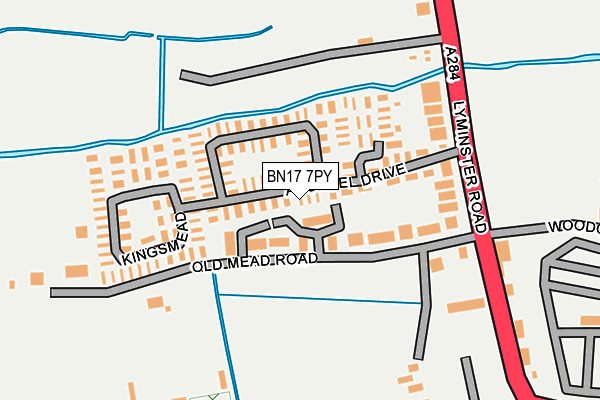BN17 7PY map - OS OpenMap – Local (Ordnance Survey) BN17 7PY map - OS OpenMap – Local (Ordnance Survey)