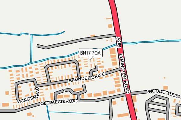 BN17 7QA map - OS OpenMap – Local (Ordnance Survey) BN17 7QA map - OS OpenMap – Local (Ordnance Survey)