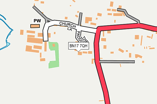 BN17 7QH map - OS OpenMap – Local (Ordnance Survey) BN17 7QH map - OS OpenMap – Local (Ordnance Survey)