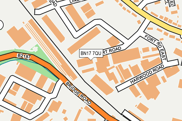 BN17 7QU map - OS OpenMap – Local (Ordnance Survey) BN17 7QU map - OS OpenMap – Local (Ordnance Survey)