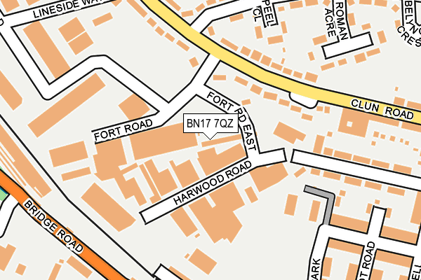 BN17 7QZ map - OS OpenMap – Local (Ordnance Survey) BN17 7QZ map - OS OpenMap – Local (Ordnance Survey)
