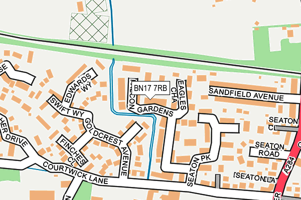 BN17 7RB map - OS OpenMap – Local (Ordnance Survey) BN17 7RB map - OS OpenMap – Local (Ordnance Survey)